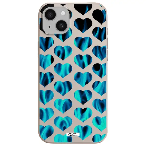 Heart Flame Apple iphone 15 plus Silicone Stone Case
