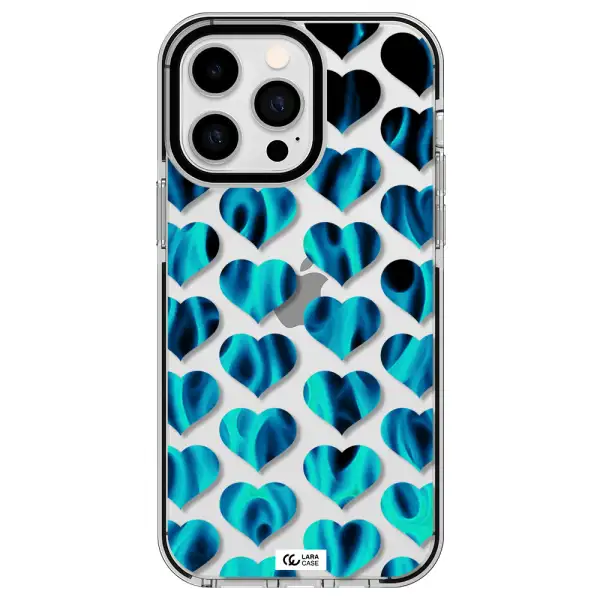 Heart Flame Apple iPhone 15 Pro impact black border Case