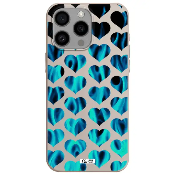 Heart Flame Apple Iphone 15 Pro max Silicone Stone Case