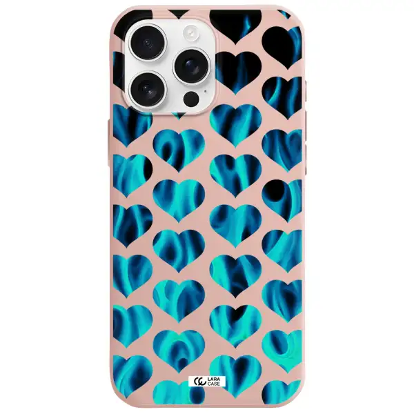 Heart Flame Apple Iphone 16 Pro Max Silicone Pastel Pink Case