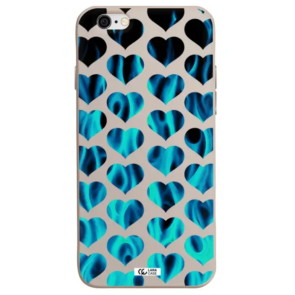 Heart Flame Apple iPhone 6 Silicone Stone Case
