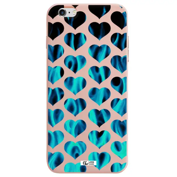 Heart Flame Apple iPhone 6S Silicone pastel pink Case