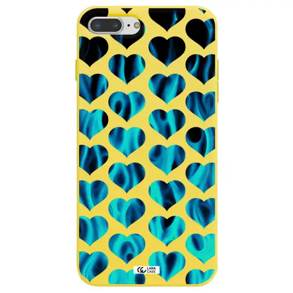 Heart Flame Apple iPhone 7 plus Silicone canary yellow Case