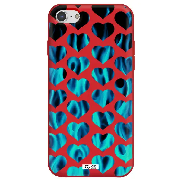 Heart Flame Apple iPhone 7 Silicone Imperial Red Case