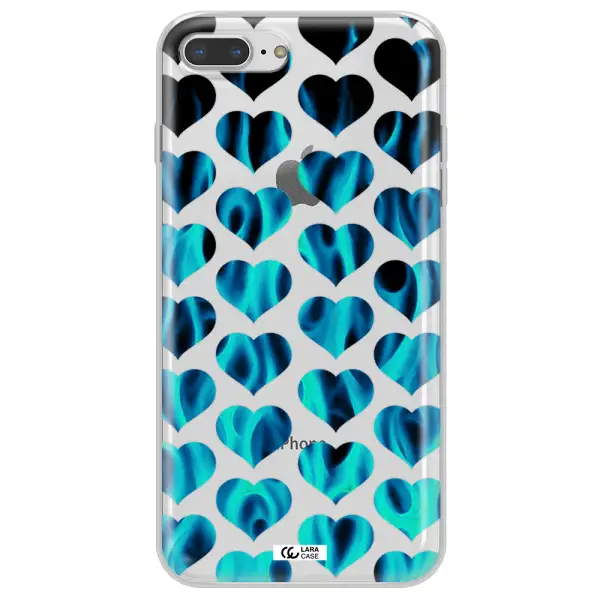 Heart Flame Apple iPhone 8 plus Clear TPU Case
