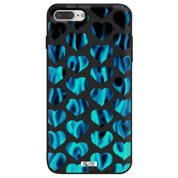 Heart Flame Apple iPhone 8 plus Silicone black Case