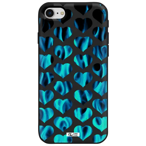 Heart Flame Apple iPhone se 2020 Silicone black Case