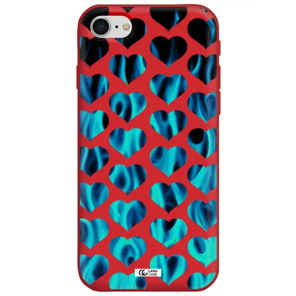 Heart Flame Apple iPhone se 2020 Silicone Imperial Red Case