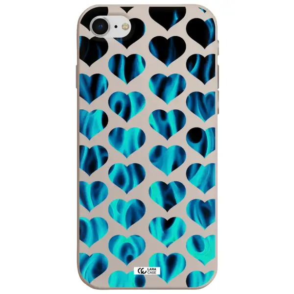 Heart Flame Apple iPhone se 2020 Silicone Stone Case