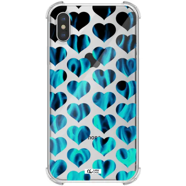 Heart Flame Apple iPhone X Clear PC Case