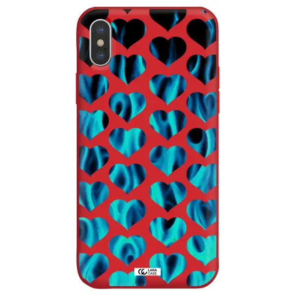 Heart Flame Apple iPhone X Silicone Imperial Red Case