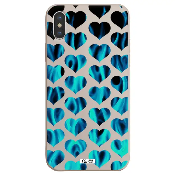 Heart Flame Apple iPhone X Silicone Stone Case