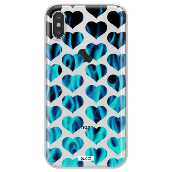 Heart Flame Apple iPhone XS Clear TPU Case