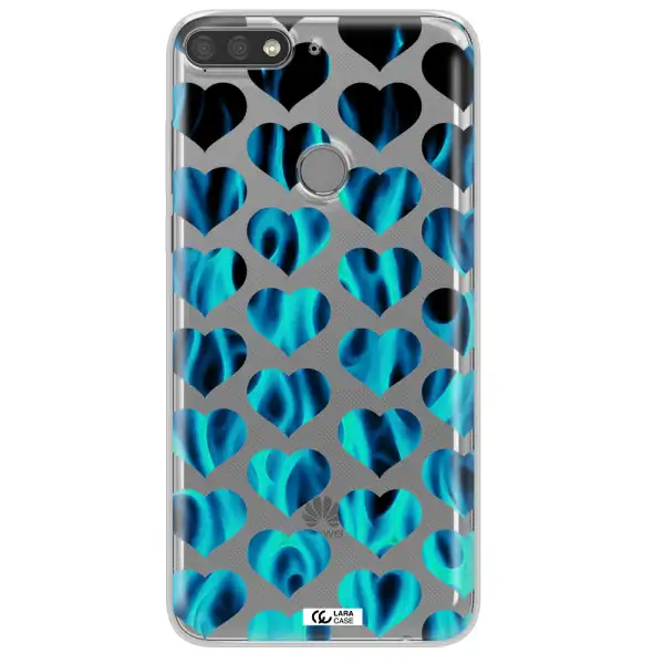 Heart Flame Huawei Y7 Prime 2018 Clear TPU Case
