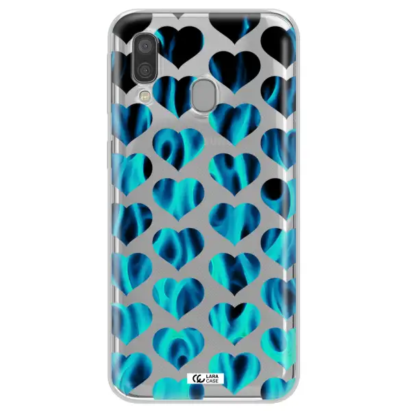 Heart Flame Samsung A40 Clear TPU Case