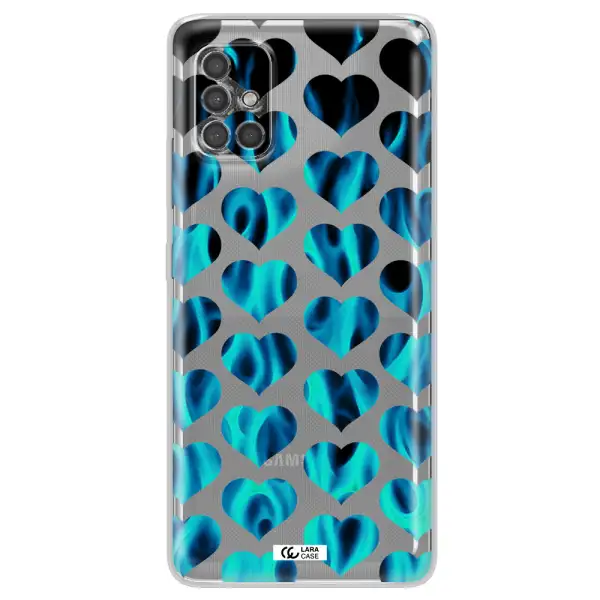 Heart Flame Samsung A40S Clear Tpu Case
