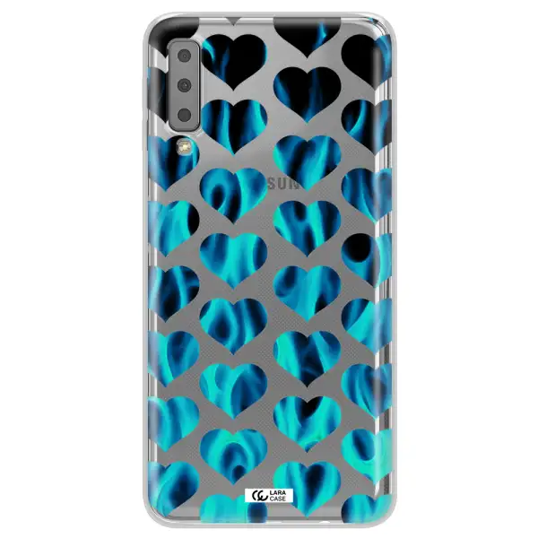 Heart Flame Samsung A7 2018 Clear TPU Case