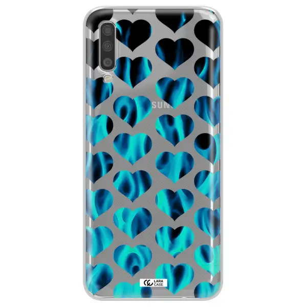 Heart Flame Samsung A70S Clear Tpu Case