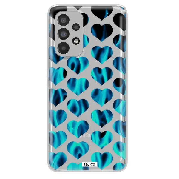 Heart Flame Samsung A73 Clear TPU Case
