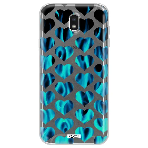 Heart Flame Samsung J7 Pro Clear TPU Case