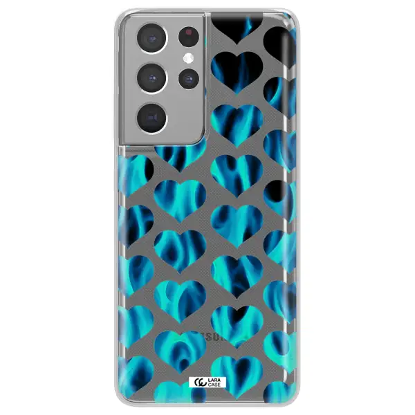 Heart Flame Samsung S21 Ultra Clear TPU Case