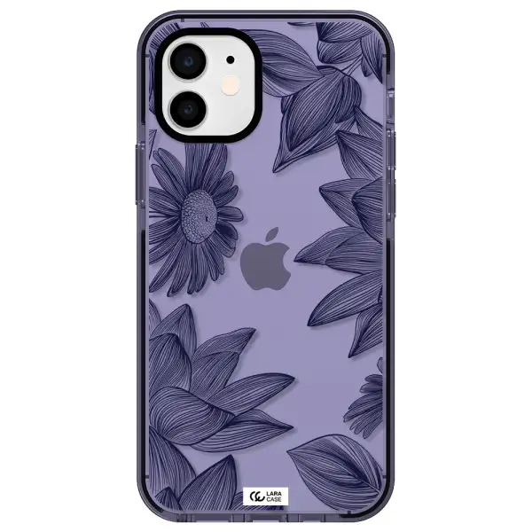 Blue Line Flower Apple iPhone 11 impact Lilac Case