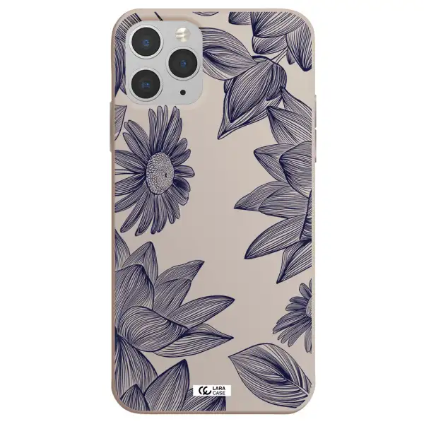 Blue Line Flower Apple iPhone 11 pro max Silicone Stone Case