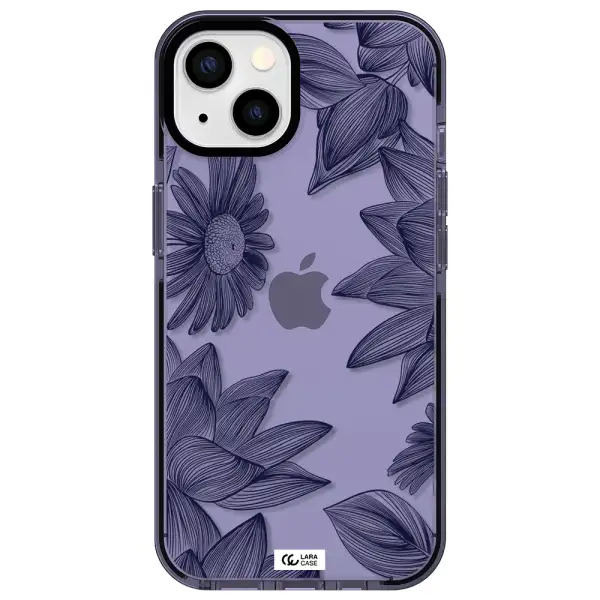 Blue Line Flower Apple iPhone 13 impact Lilac Case