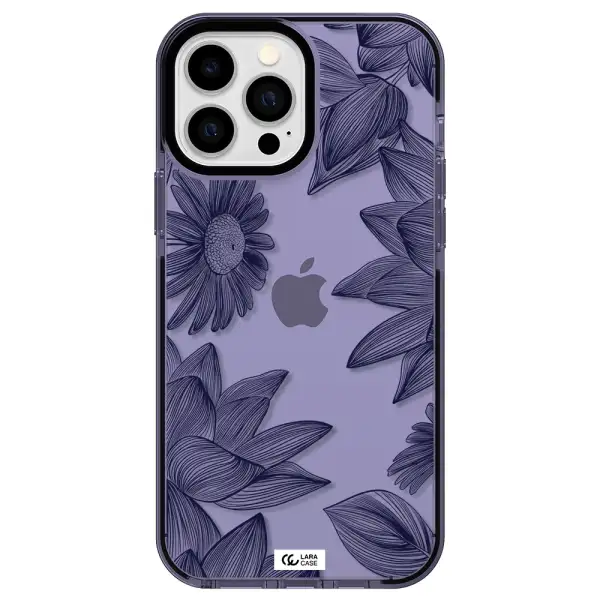 Blue Line Flower Apple iPhone 13 Pro Max impact Lilac Case