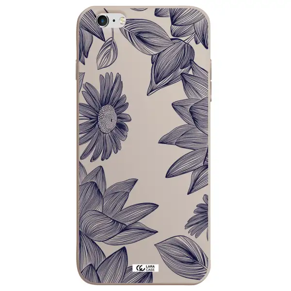 Blue Line Flower Apple iPhone 6 plus Silicone Stone Case