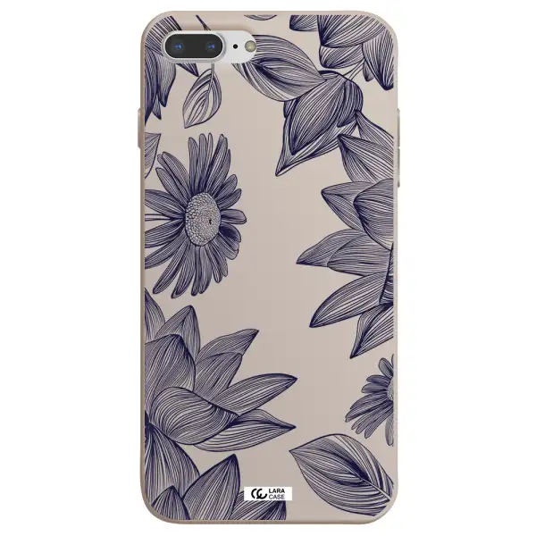 Blue Line Flower Apple iPhone 7 plus Silicone Stone Case