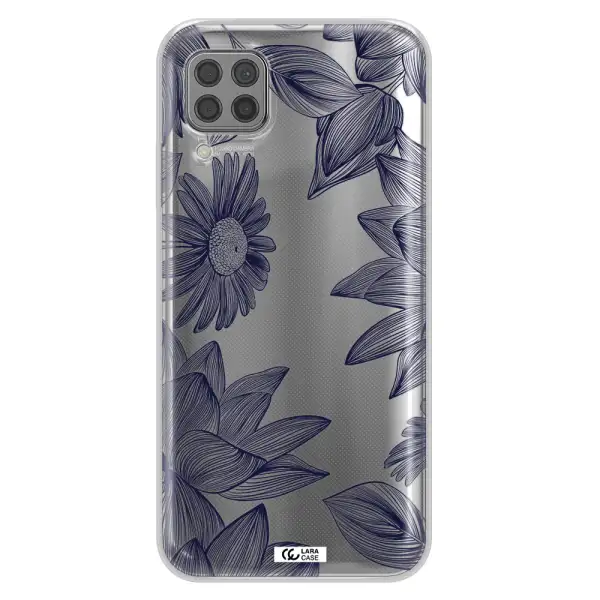 Blue Line Flower Huawei P40 Lite Clear TPU Case