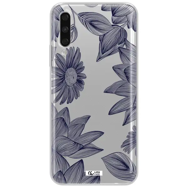 Blue Line Flower Huawei Y9S Clear Tpu Case