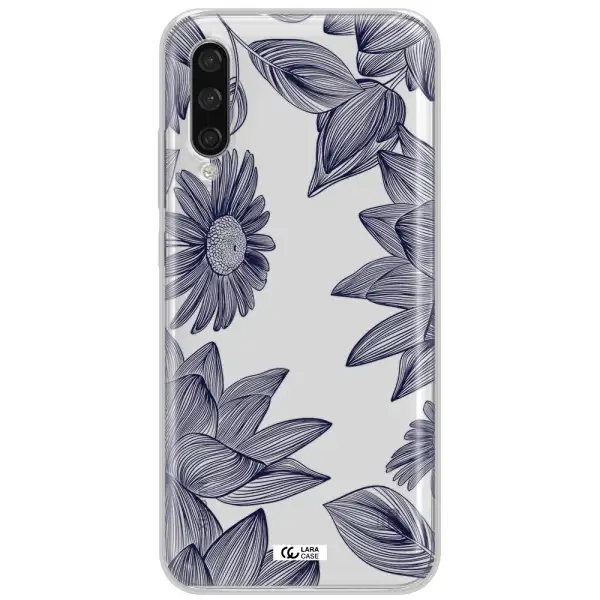 Blue Line Flower Xiaomi Mi A3 Clear Tpu Case