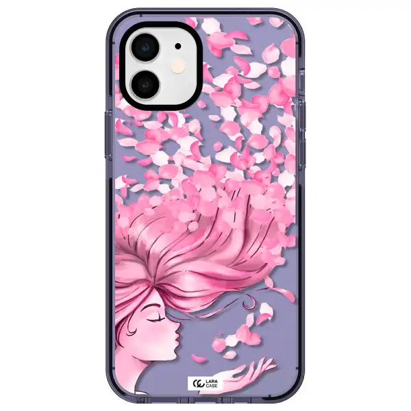 Sakura Leaves Hair Apple iPhone 11 impact Lilac Case