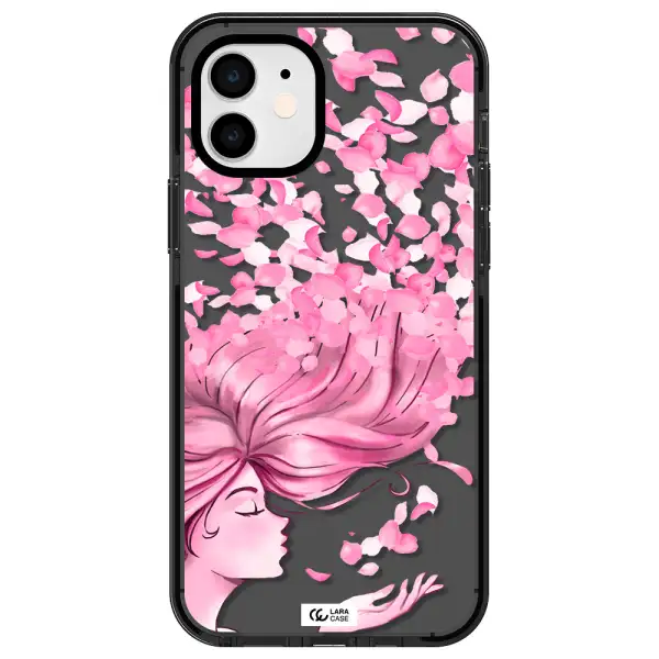 Sakura Leaves Hair Apple iPhone 11 impact Smoke Black Case