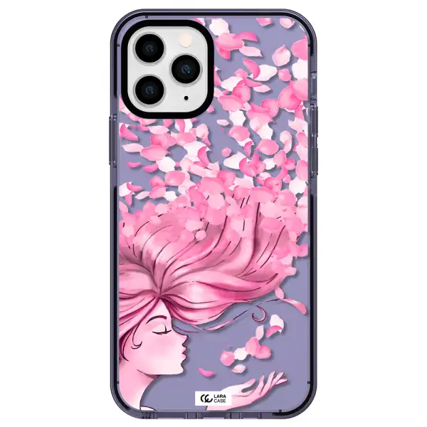 Sakura Leaves Hair Apple iPhone 11 pro max impact Lilac Case