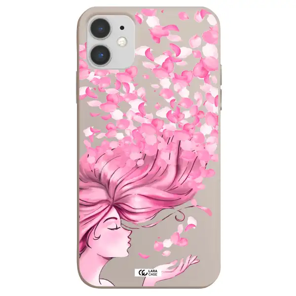 Sakura Leaves Hair Apple iPhone 11 Silicone Stone Case