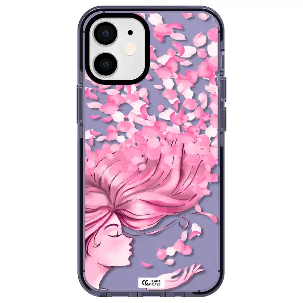 Sakura Leaves Hair Apple iPhone 12 mini impact Lilac Case