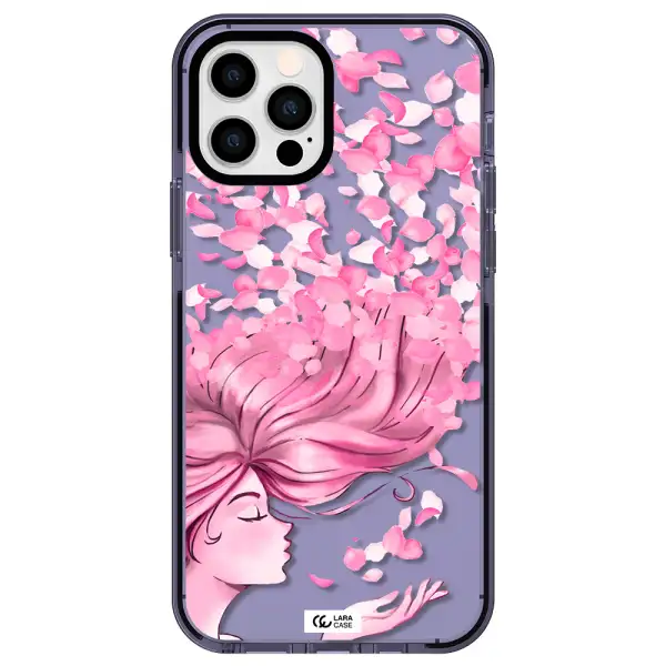 Sakura Leaves Hair Apple iPhone 12 pro impact Lilac Case