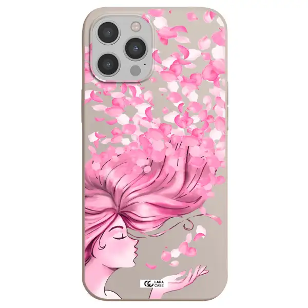 Sakura Leaves Hair Apple iPhone 12 pro max Silicone Stone Case