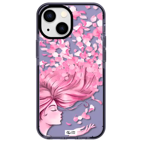 Sakura Leaves Hair Apple iPhone 13 mini impact Lilac Case