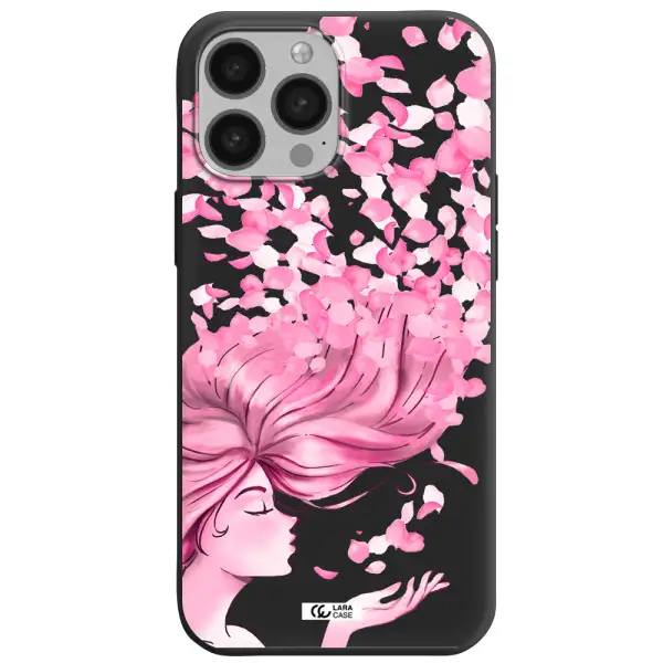 Sakura Leaves Hair Apple iPhone 13 Pro Max Silicone black Case