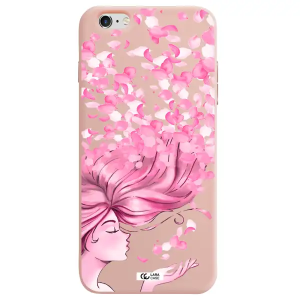 Sakura Leaves Hair Apple iPhone 6 plus Silicone pastel pink Case