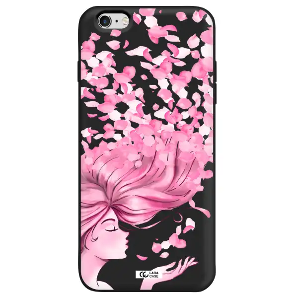 Sakura Leaves Hair Apple iPhone 6 s plus Silicone black Case