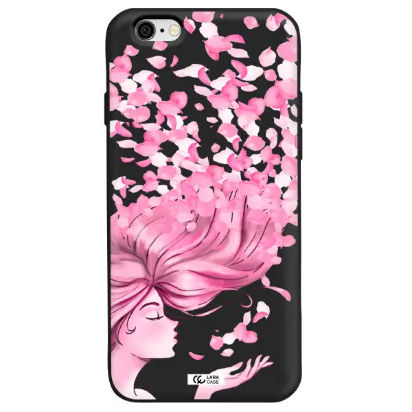 Sakura Leaves Hair Apple iPhone 6 Silicone black Case