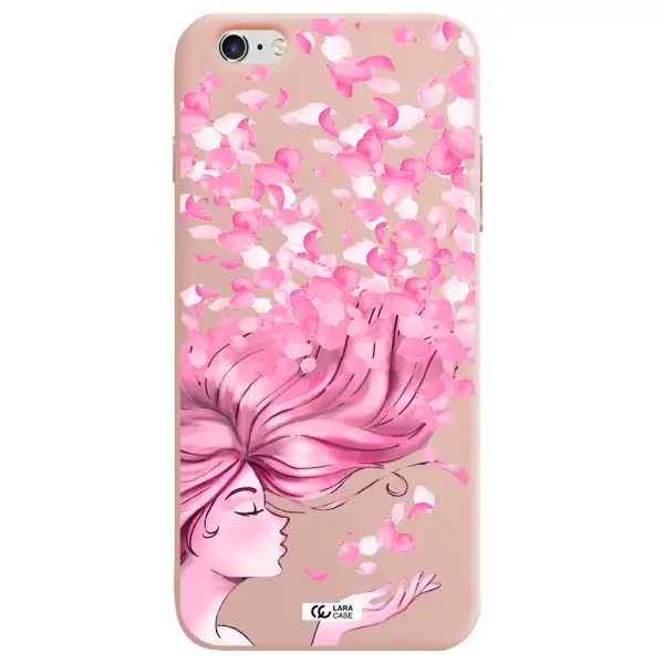 Sakura Leaves Hair Apple iPhone 6S Silicone pastel pink Case
