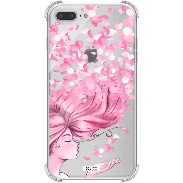 Sakura Leaves Hair Apple iPhone 8 plus Clear PC Case