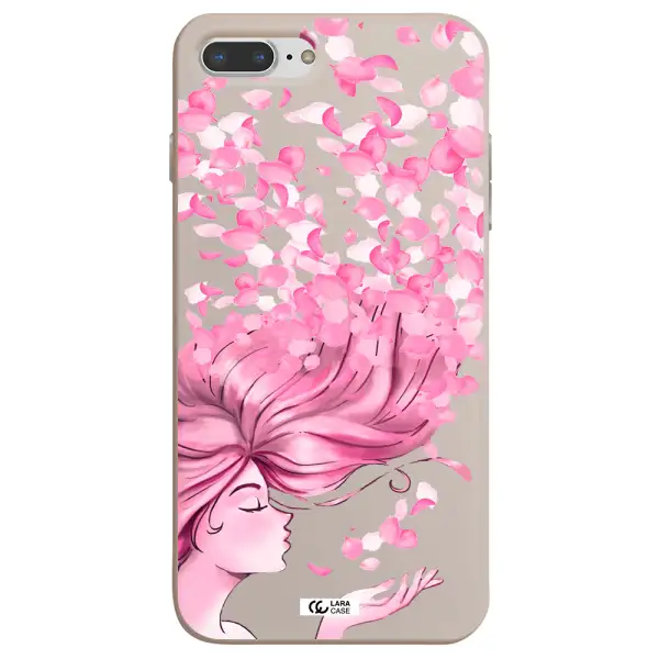 Sakura Leaves Hair Apple iPhone 8 plus Silicone Stone Case