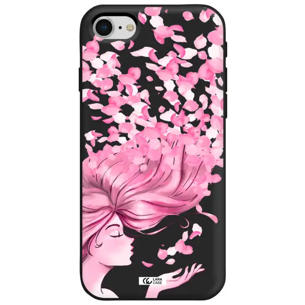 Sakura Leaves Hair Apple iPhone se 2020 Silicone black Case
